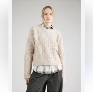 Topshop Textured Cream Sweater